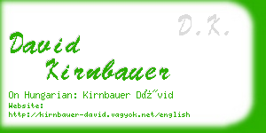 david kirnbauer business card